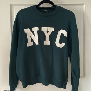 Dark emerald NYC crew neck sweatshirt